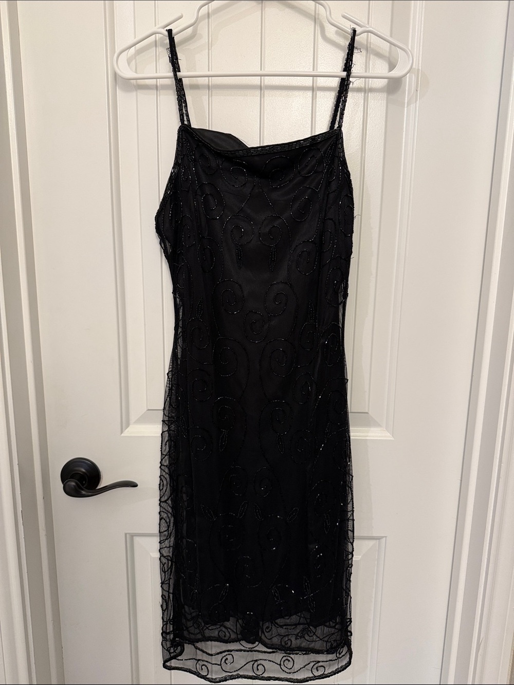 Wet Seal Black Beaded Midi Slip Dress